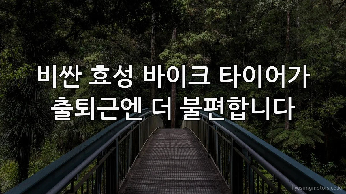 비싼 효성 바이크 타이어가 출퇴근엔 더 불편합니다