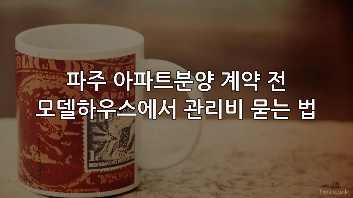 파주 아파트분양 계약 전 모델하우스에서 관리비 묻는 법