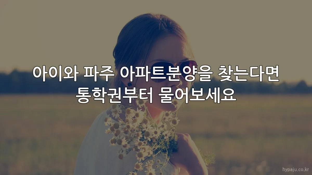 아이와 파주 아파트분양을 찾는다면 통학권부터 물어보세요