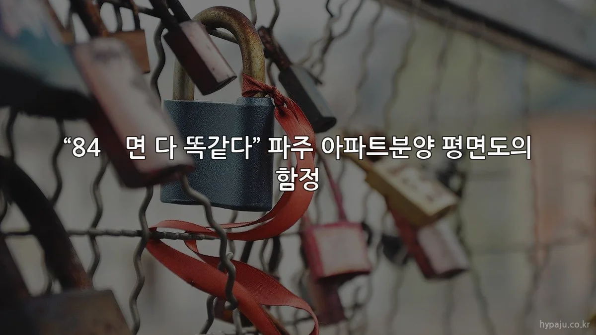“84㎡면 다 똑같다” 파주 아파트분양 평면도의 함정