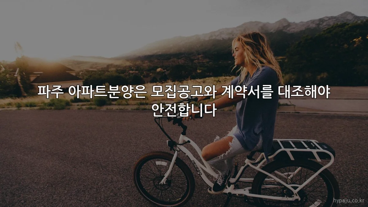 파주 아파트분양은 모집공고와 계약서를 대조해야 안전합니다