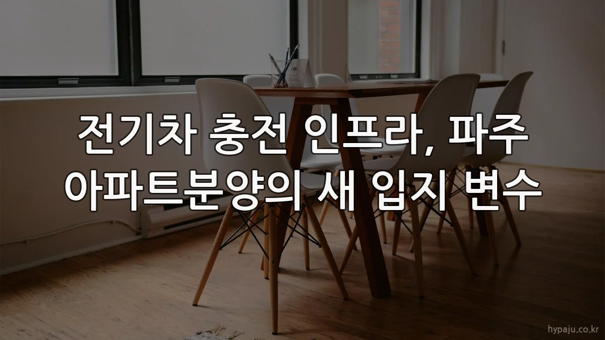 전기차 충전 인프라, 파주 아파트분양의 새 입지 변수