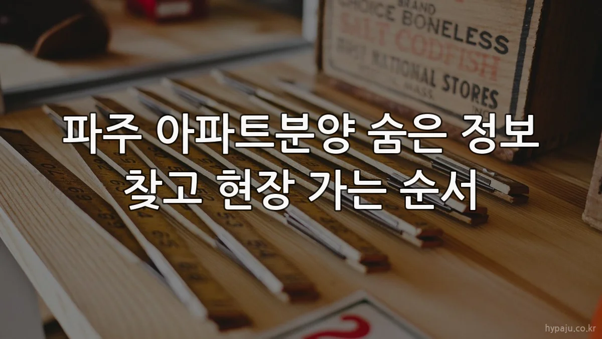파주 아파트분양 숨은 정보 찾고 현장 가는 순서