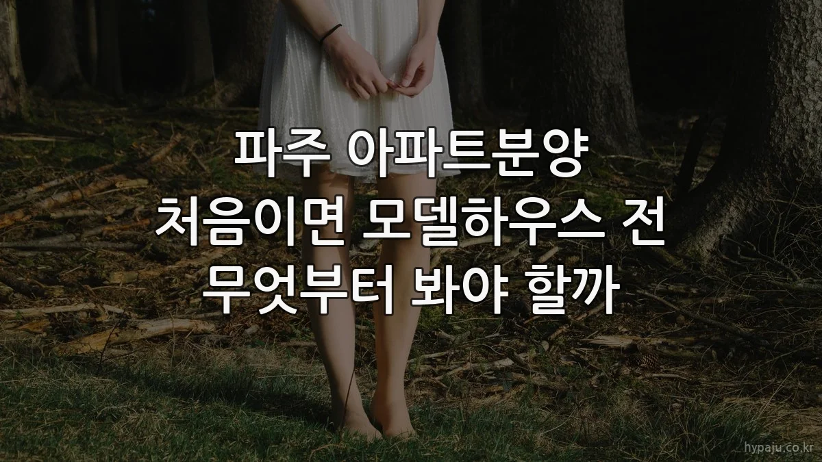 파주 아파트분양 처음이면 모델하우스 전 무엇부터 봐야 할까