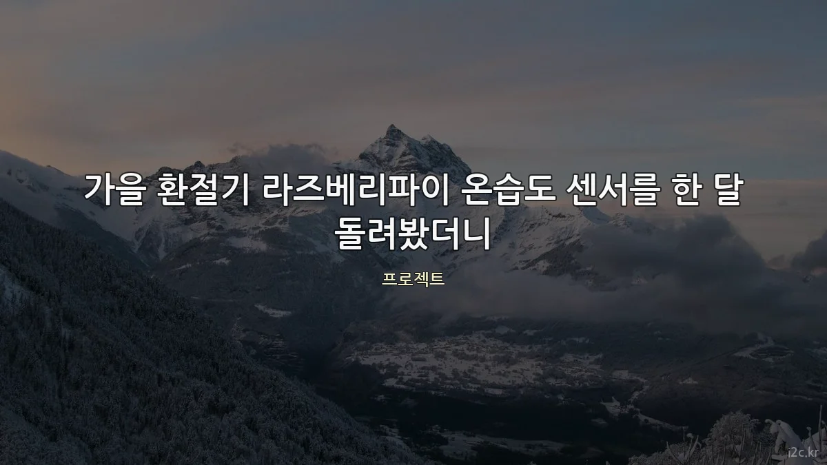 가을 환절기 라즈베리파이 온습도 센서를 한 달 돌려봤더니
