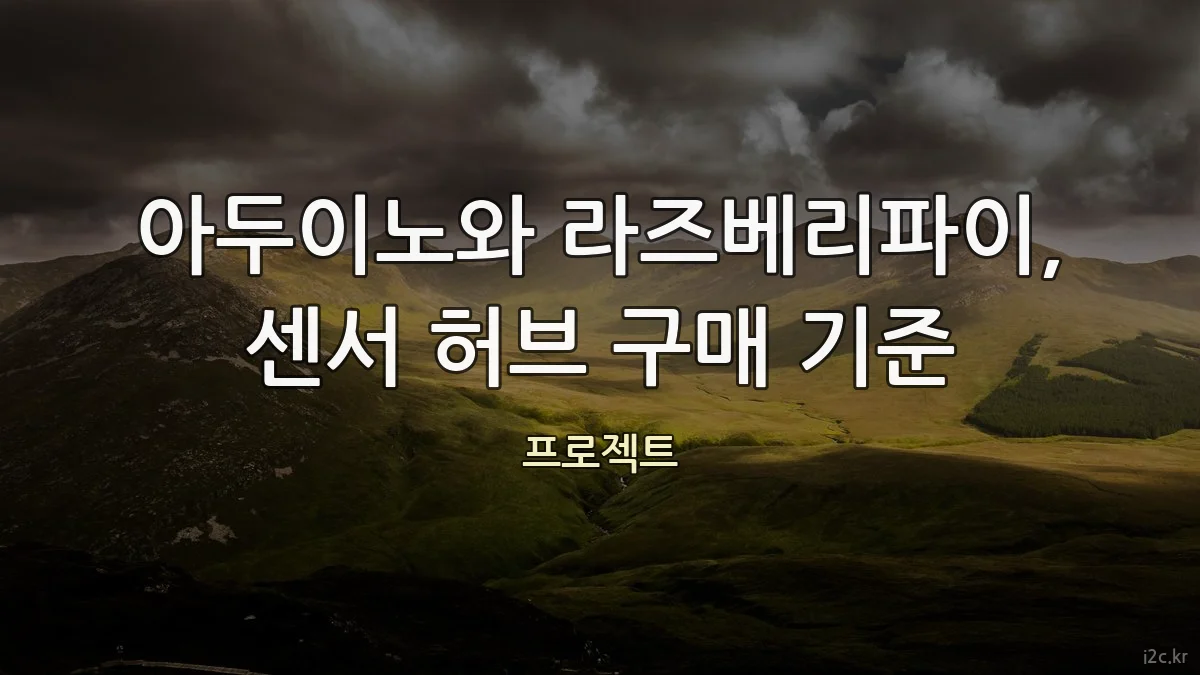 아두이노와 라즈베리파이, 센서 허브 구매 기준