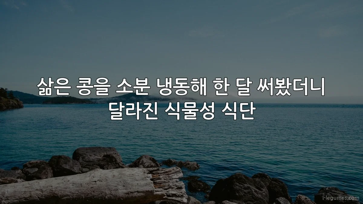삶은 콩을 소분 냉동해 한 달 써봤더니 달라진 식물성 식단
