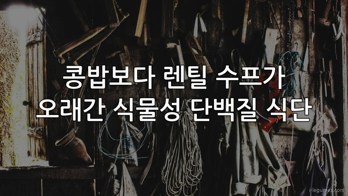 콩밥보다 렌틸 수프가 오래간 식물성 단백질 식단