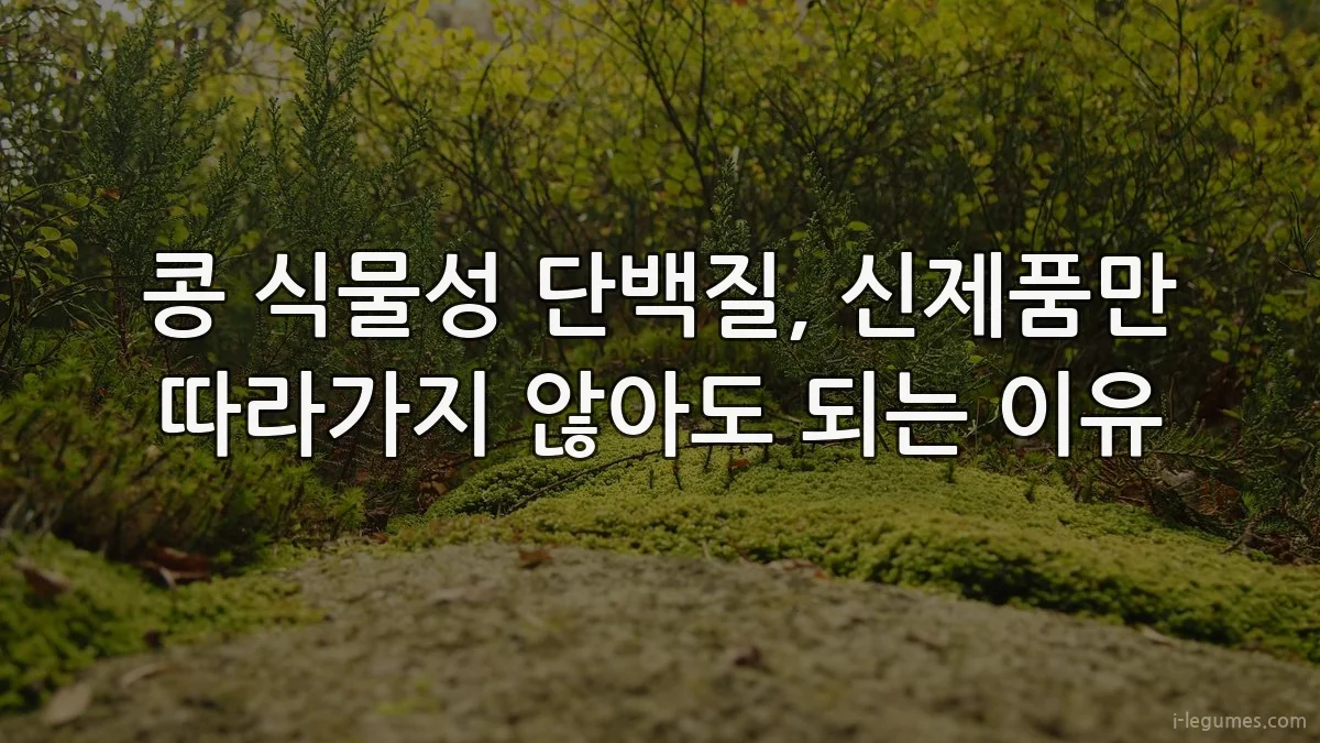 콩 식물성 단백질, 신제품만 따라가지 않아도 되는 이유