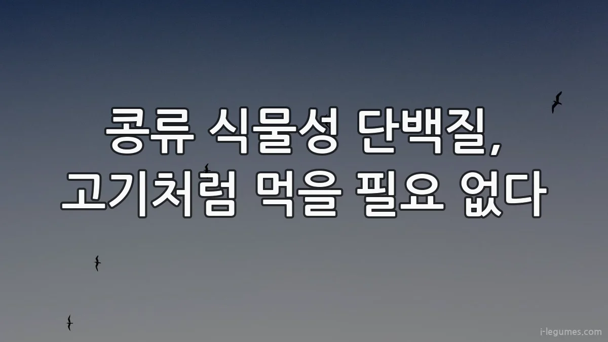 콩류 식물성 단백질, 고기처럼 먹을 필요 없다