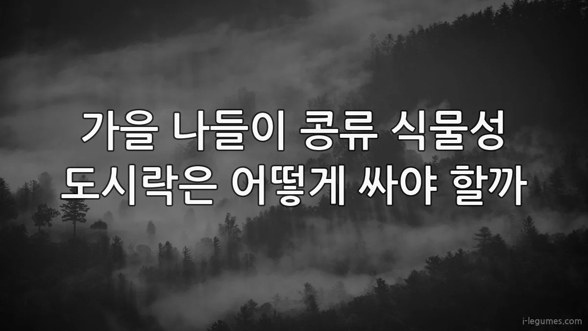 가을 나들이 콩류 식물성 도시락은 어떻게 싸야 할까