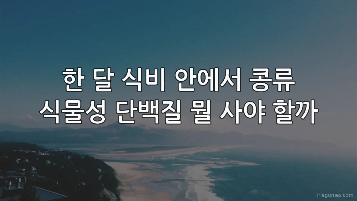 한 달 식비 안에서 콩류 식물성 단백질 뭘 사야 할까