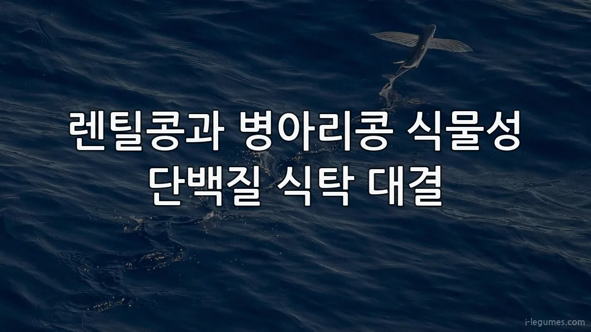 렌틸콩과 병아리콩 식물성 단백질 식탁 대결