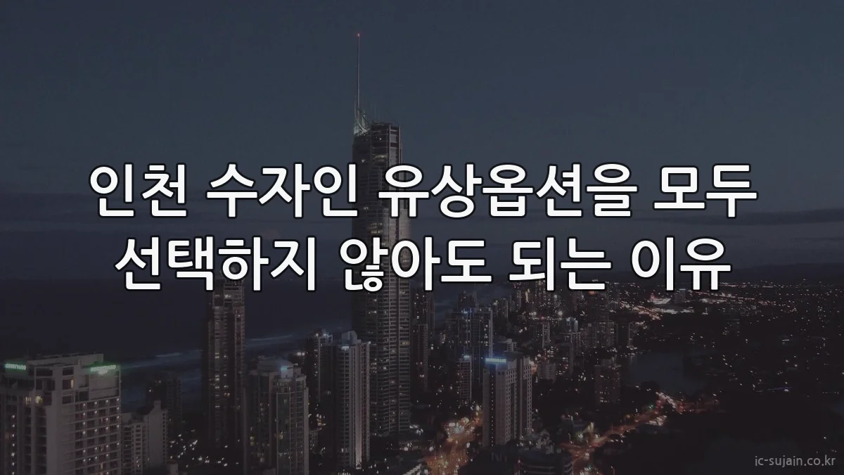 인천 수자인 유상옵션을 모두 선택하지 않아도 되는 이유