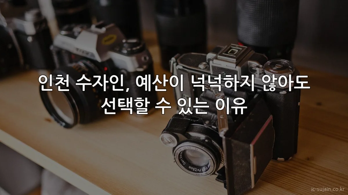 인천 수자인, 예산이 넉넉하지 않아도 선택할 수 있는 이유