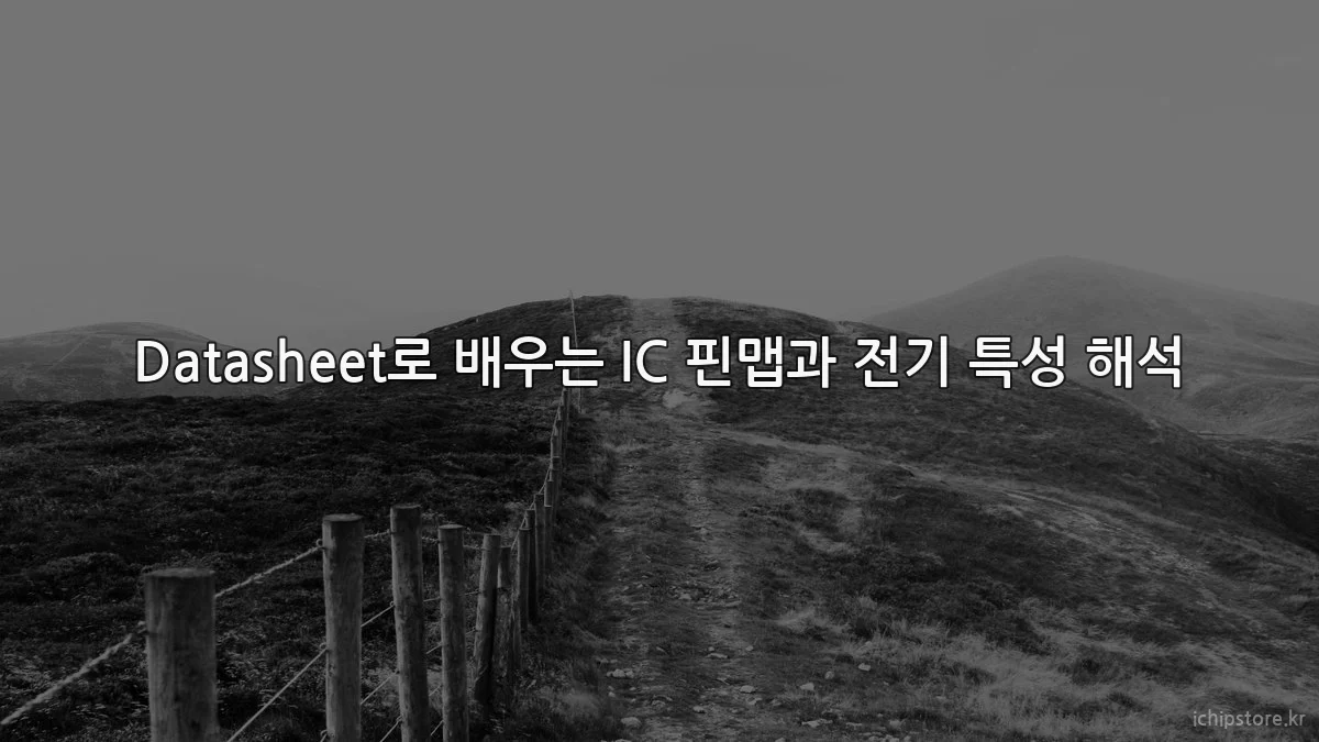 Datasheet로 배우는 IC 핀맵과 전기 특성 해석