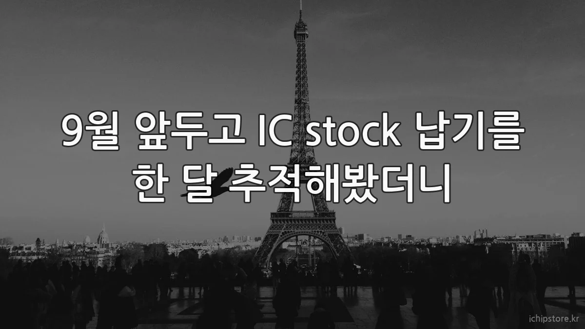 9월 앞두고 IC stock 납기를 한 달 추적해봤더니