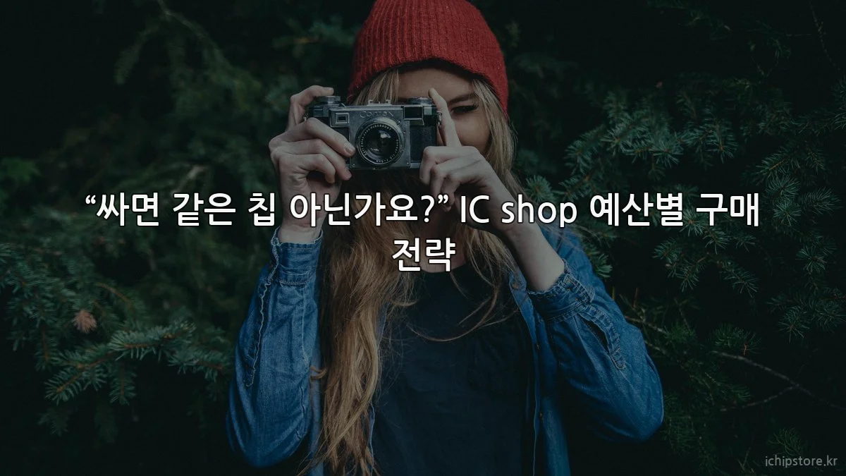 “싸면 같은 칩 아닌가요?” IC shop 예산별 구매 전략