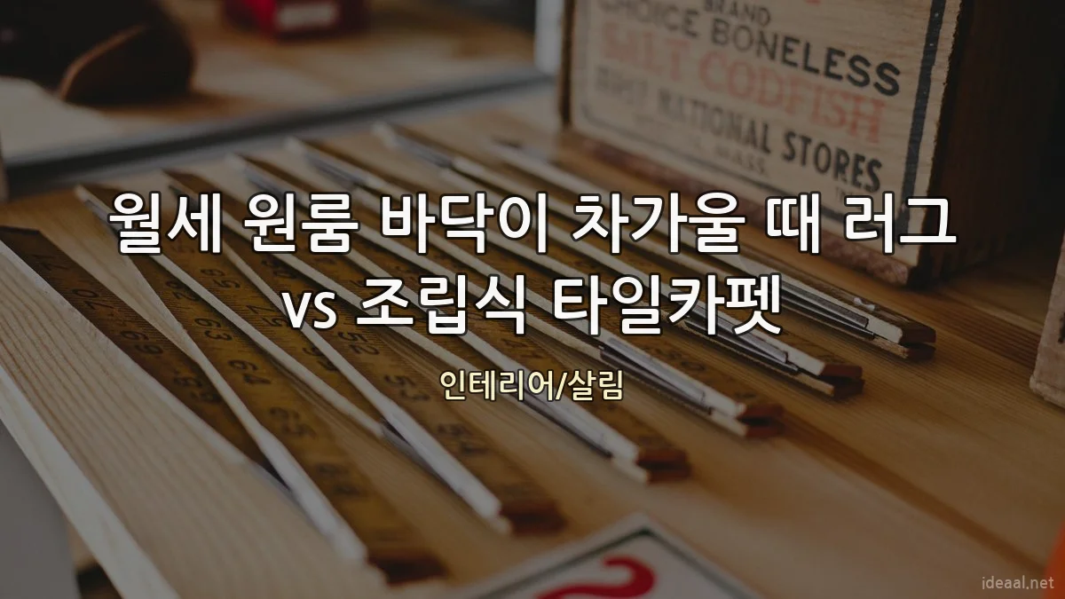 월세 원룸 바닥이 차가울 때 러그 vs 조립식 타일카펫