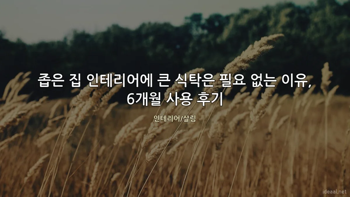 좁은 집 인테리어에 큰 식탁은 필요 없는 이유, 6개월 사용 후기