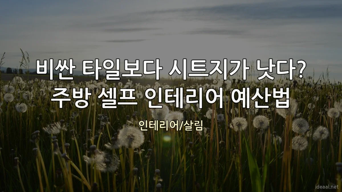 비싼 타일보다 시트지가 낫다? 주방 셀프 인테리어 예산법