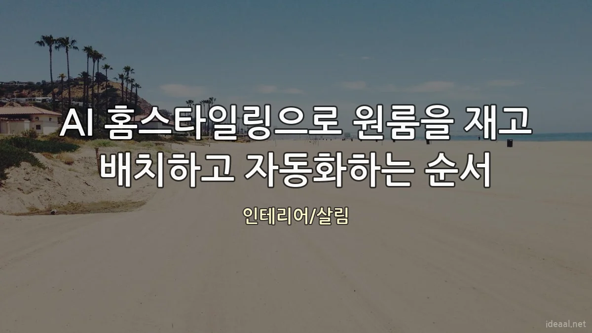 AI 홈스타일링으로 원룸을 재고 배치하고 자동화하는 순서
