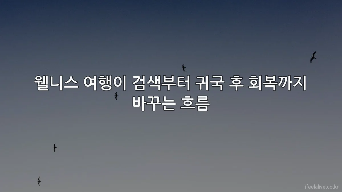 웰니스 여행이 검색부터 귀국 후 회복까지 바꾸는 흐름