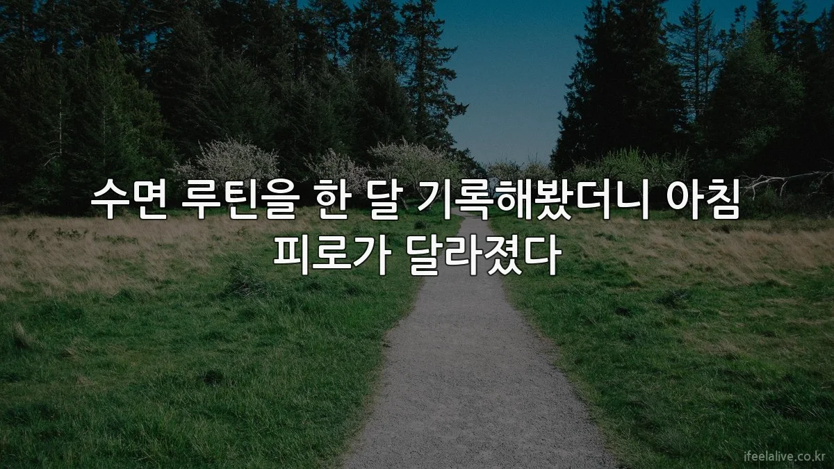 수면 루틴을 한 달 기록해봤더니 아침 피로가 달라졌다