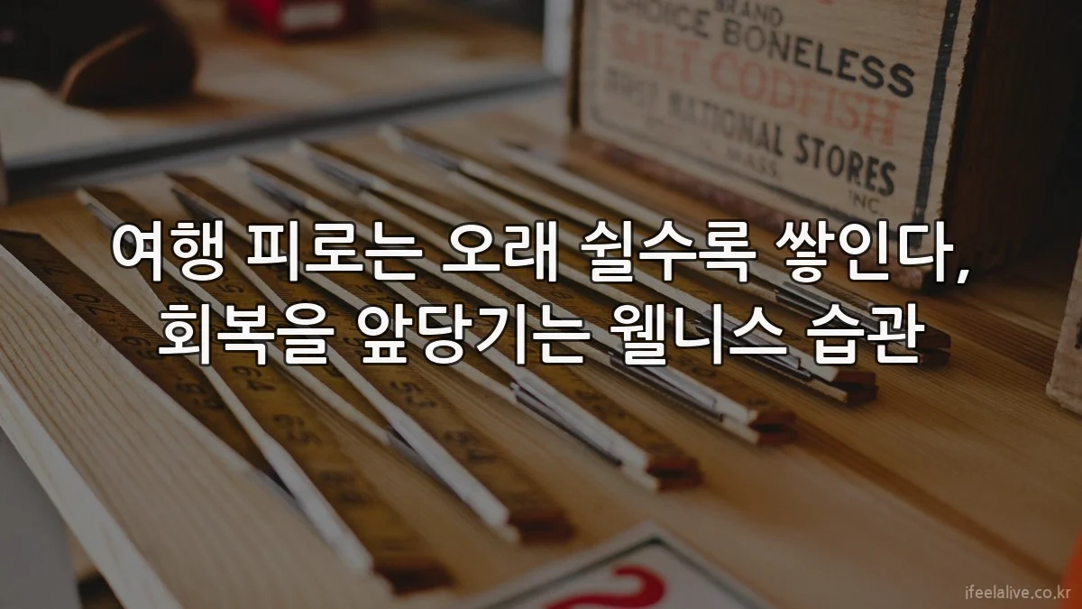 여행 피로는 오래 쉴수록 쌓인다, 회복을 앞당기는 웰니스 습관
