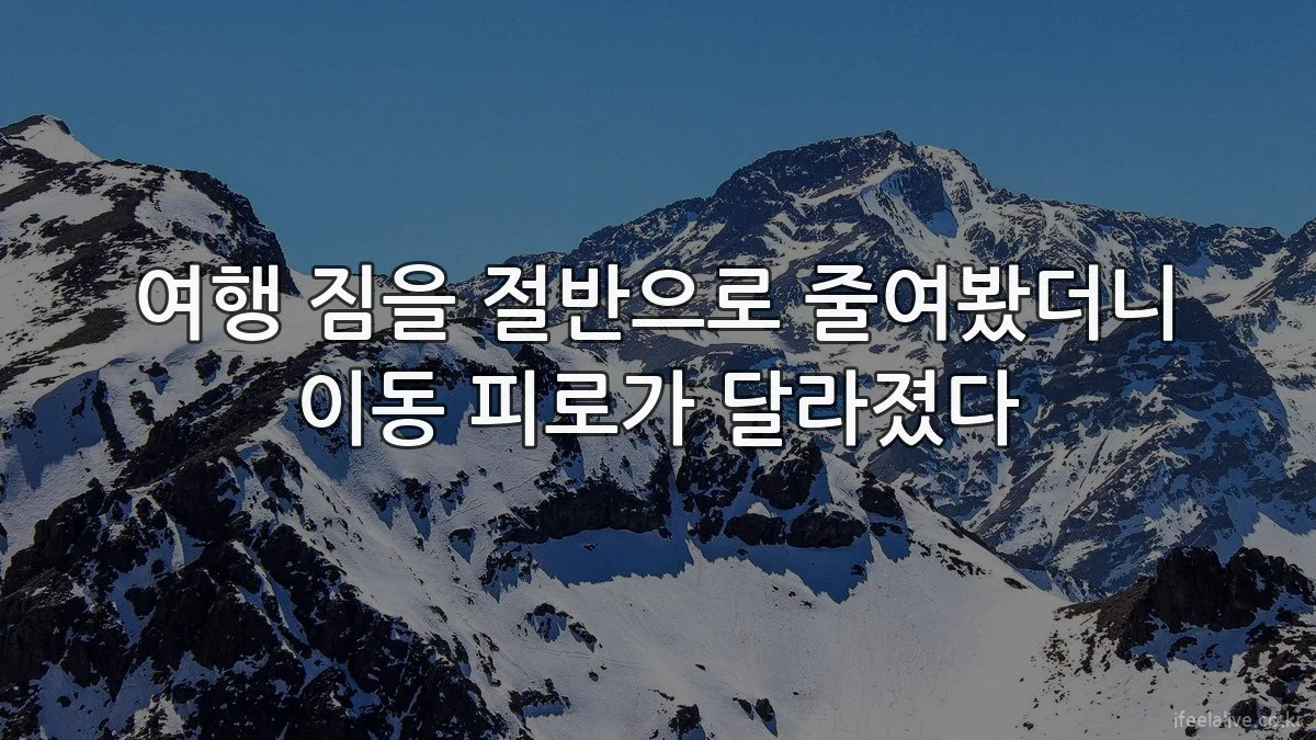 여행 짐을 절반으로 줄여봤더니 이동 피로가 달라졌다