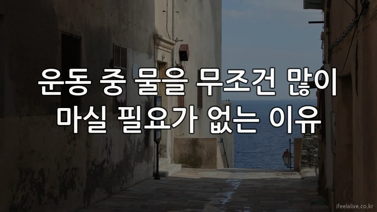 운동 중 물을 무조건 많이 마실 필요가 없는 이유