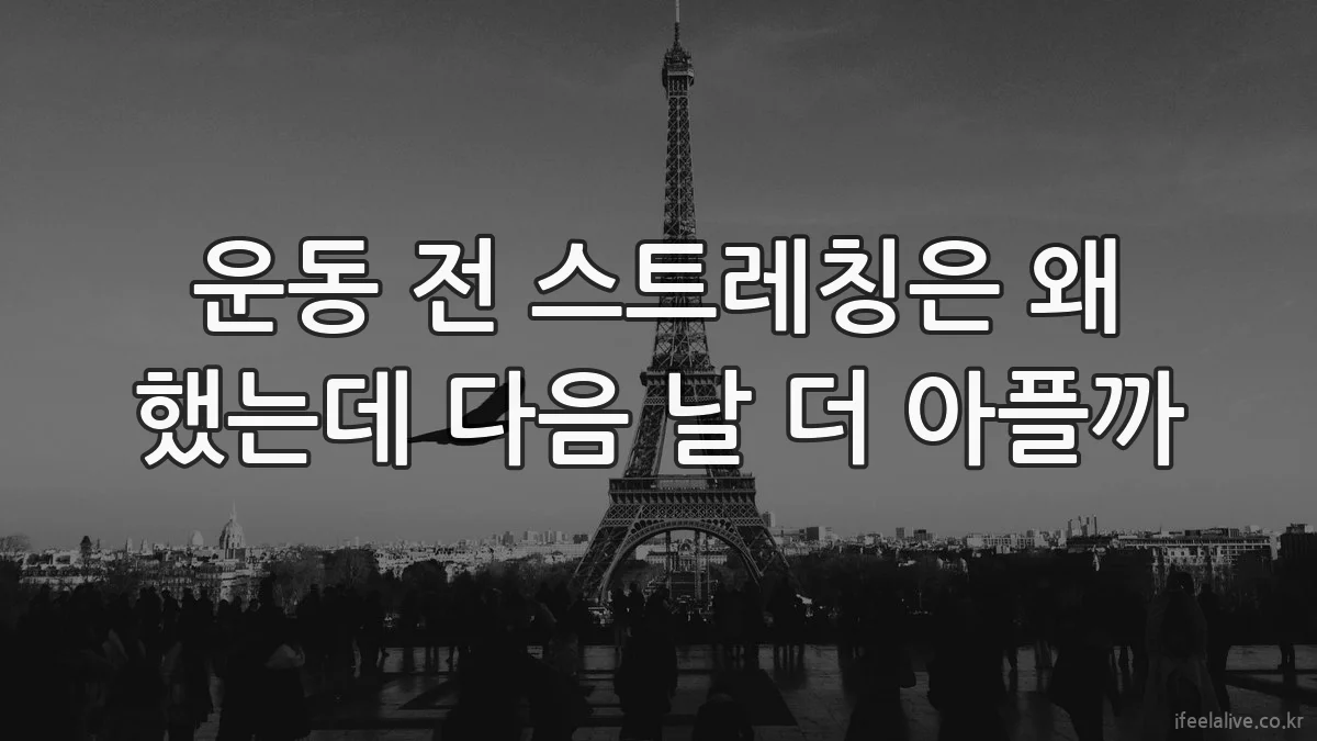 운동 전 스트레칭은 왜 했는데 다음 날 더 아플까