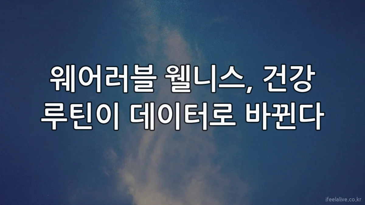 웨어러블 웰니스, 건강 루틴이 데이터로 바뀐다
