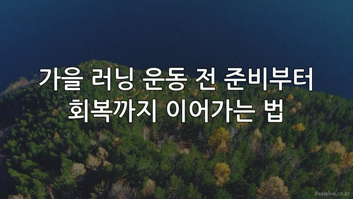 가을 러닝 운동 전 준비부터 회복까지 이어가는 법