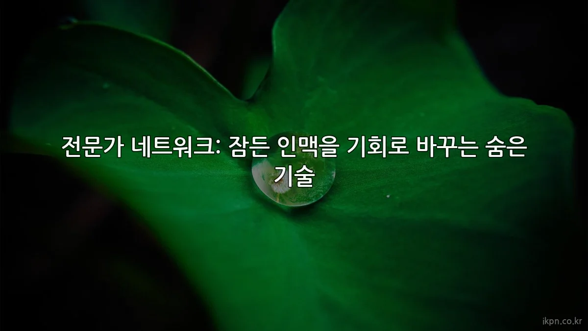 전문가 네트워크: 잠든 인맥을 기회로 바꾸는 숨은 기술