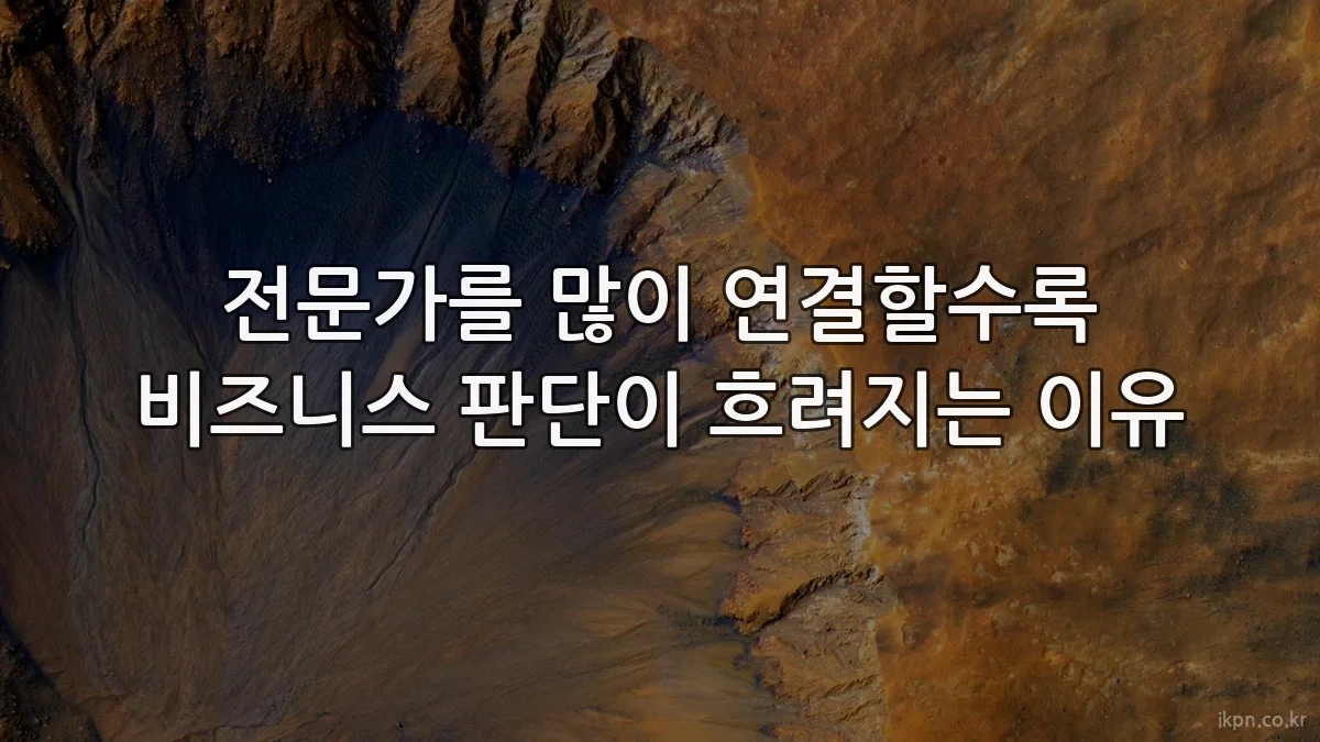 전문가를 많이 연결할수록 비즈니스 판단이 흐려지는 이유