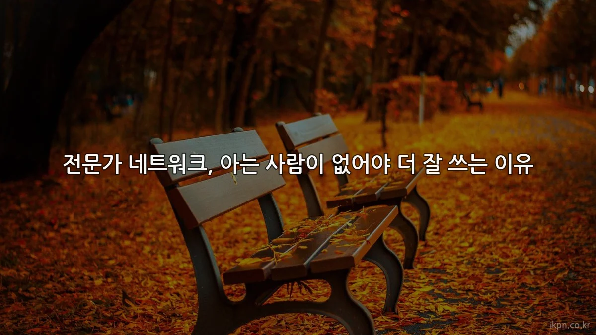 전문가 네트워크, 아는 사람이 없어야 더 잘 쓰는 이유