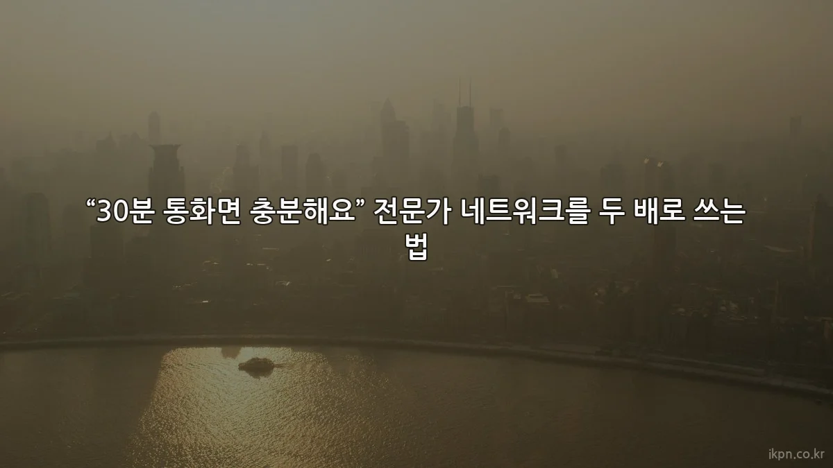 “30분 통화면 충분해요” 전문가 네트워크를 두 배로 쓰는 법