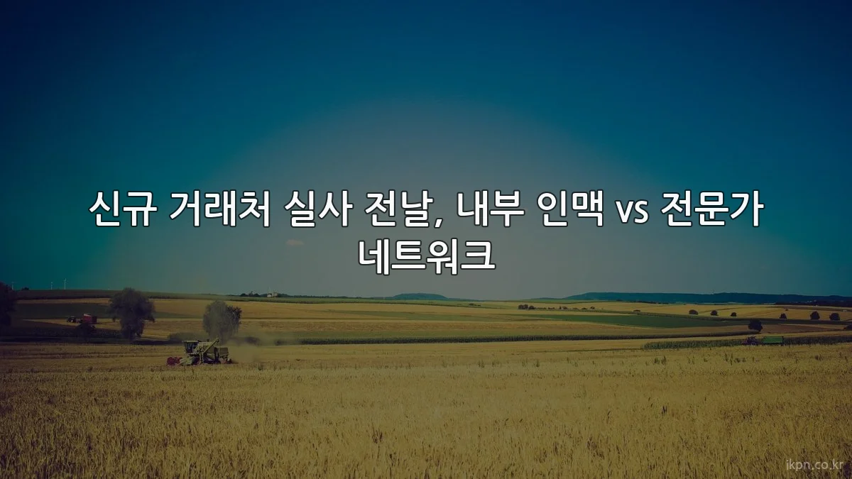 신규 거래처 실사 전날, 내부 인맥 vs 전문가 네트워크