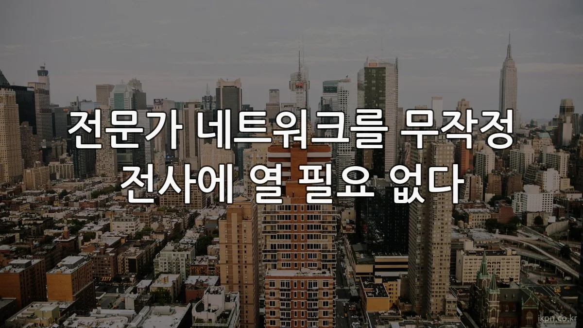 전문가 네트워크를 무작정 전사에 열 필요 없다