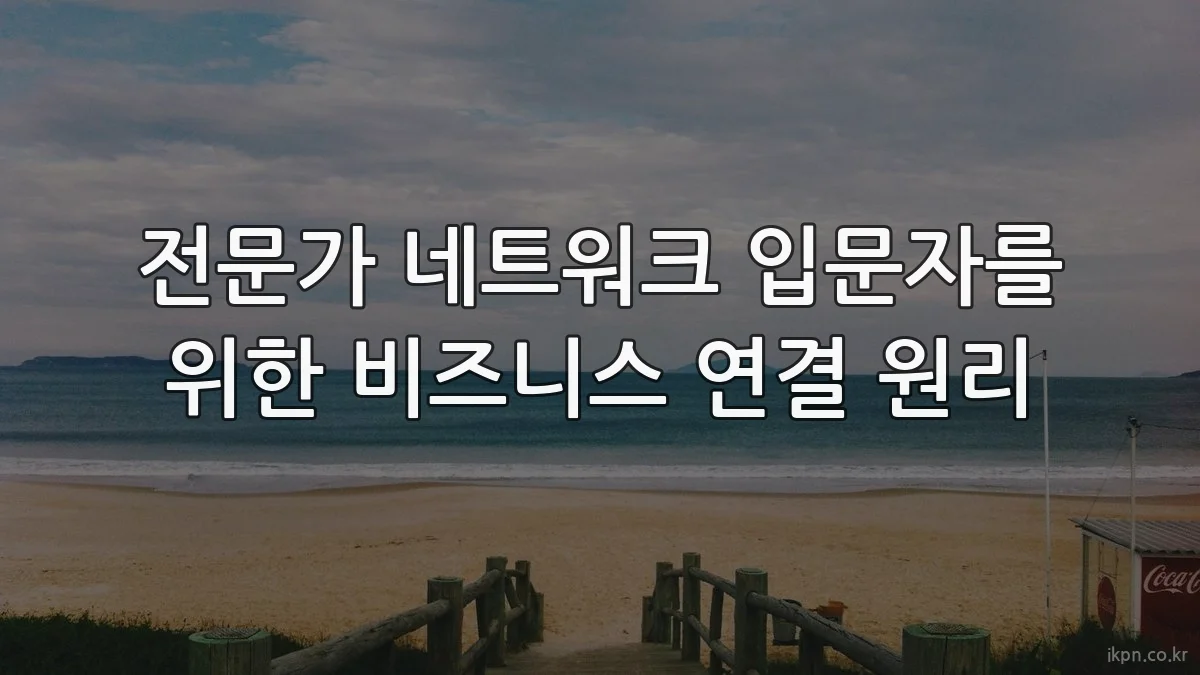 전문가 네트워크 입문자를 위한 비즈니스 연결 원리