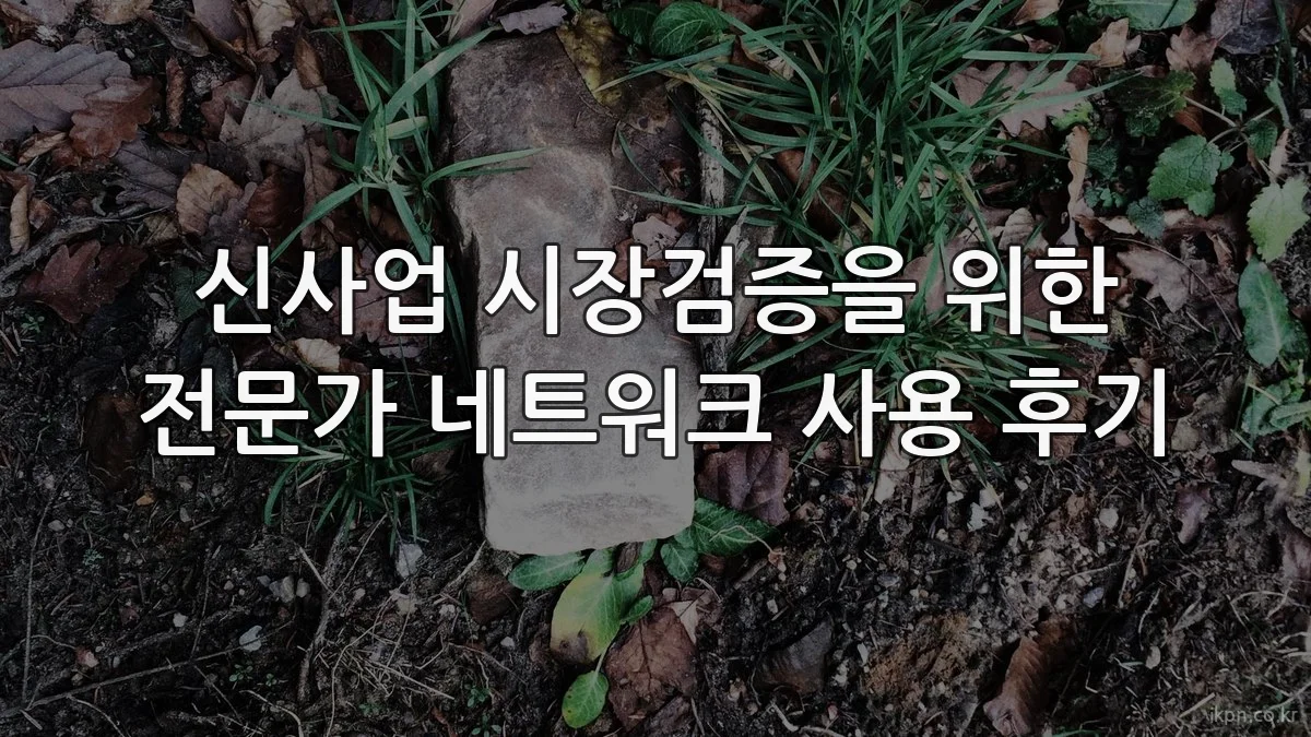 신사업 시장검증을 위한 전문가 네트워크 사용 후기