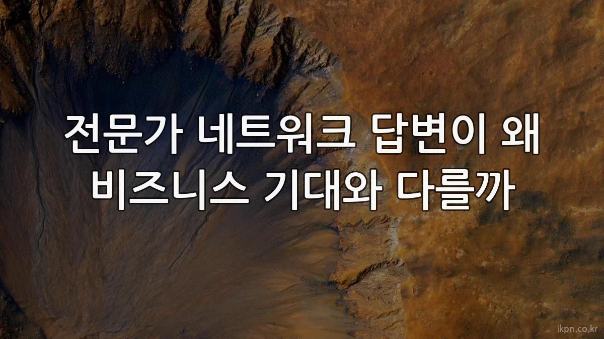 전문가 네트워크 답변이 왜 비즈니스 기대와 다를까