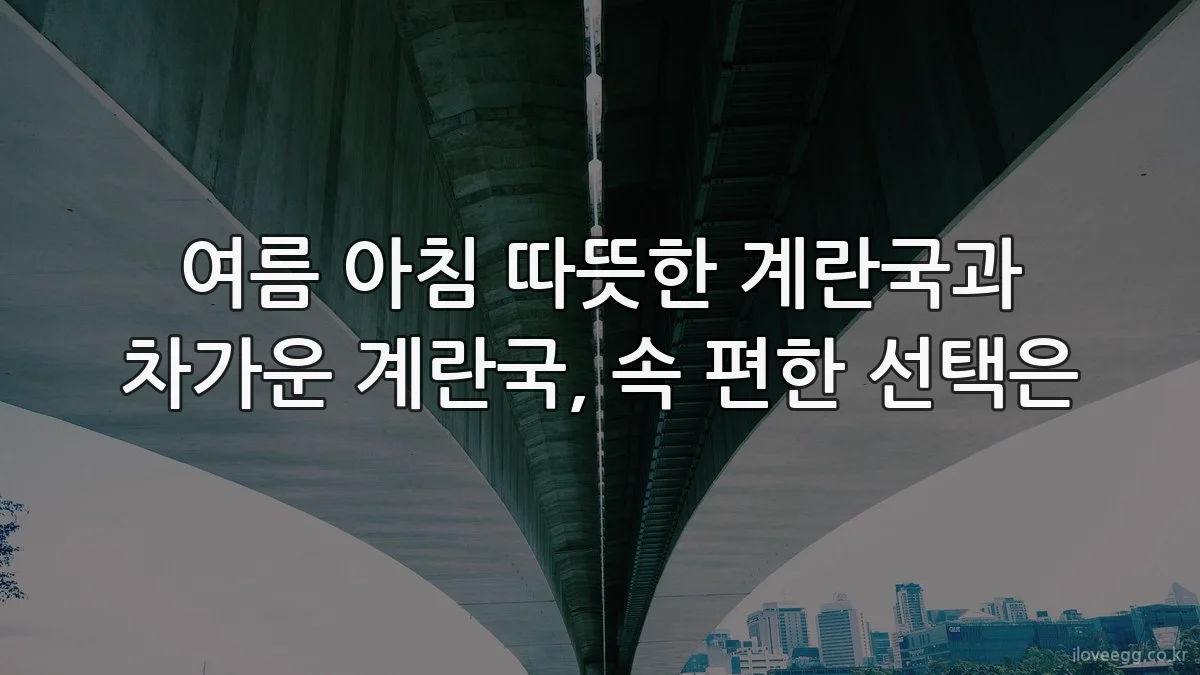 여름 아침 따뜻한 계란국과 차가운 계란국, 속 편한 선택은