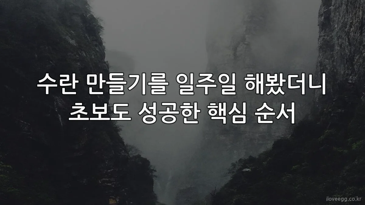 수란 만들기를 일주일 해봤더니 초보도 성공한 핵심 순서