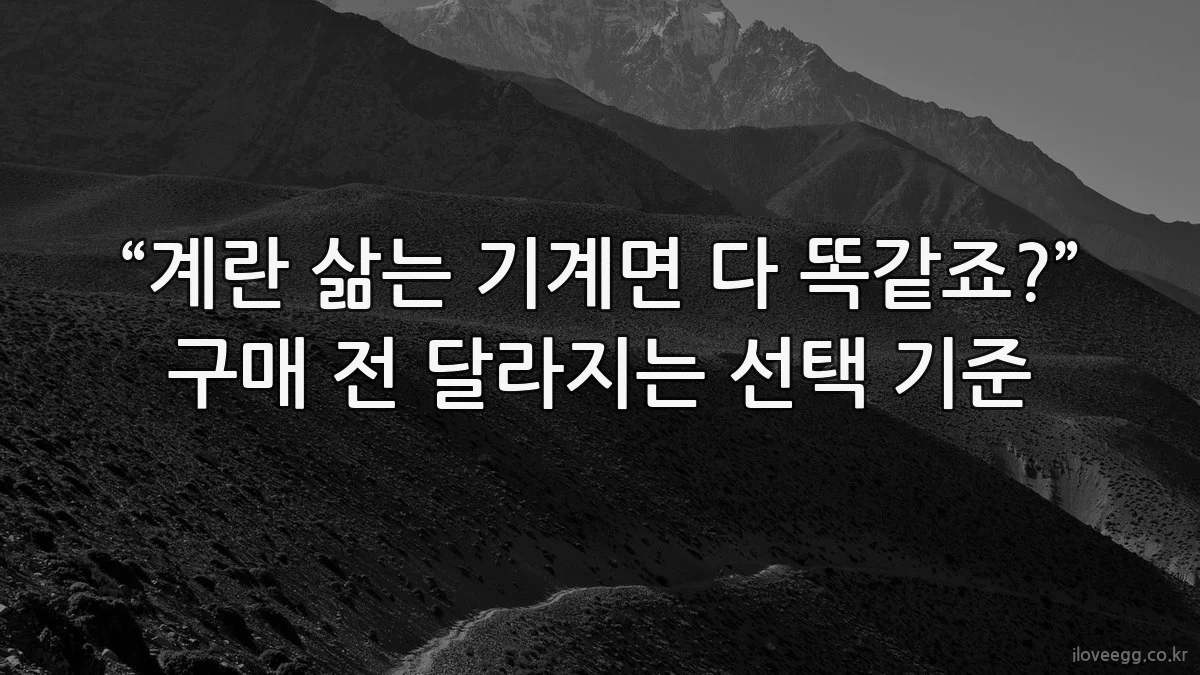 “계란 삶는 기계면 다 똑같죠?” 구매 전 달라지는 선택 기준
