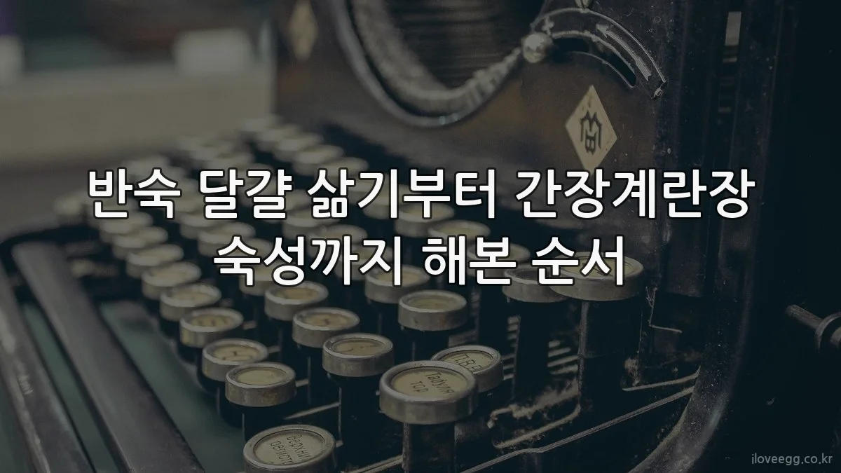 반숙 달걀 삶기부터 간장계란장 숙성까지 해본 순서
