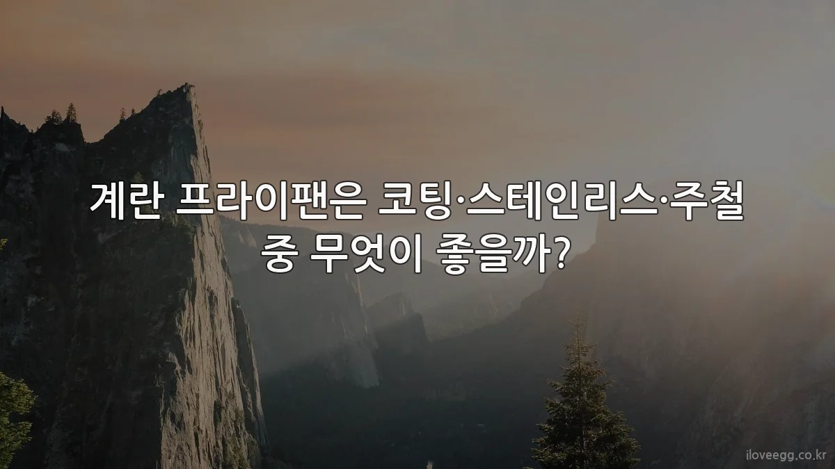 계란 프라이팬은 코팅·스테인리스·주철 중 무엇이 좋을까?