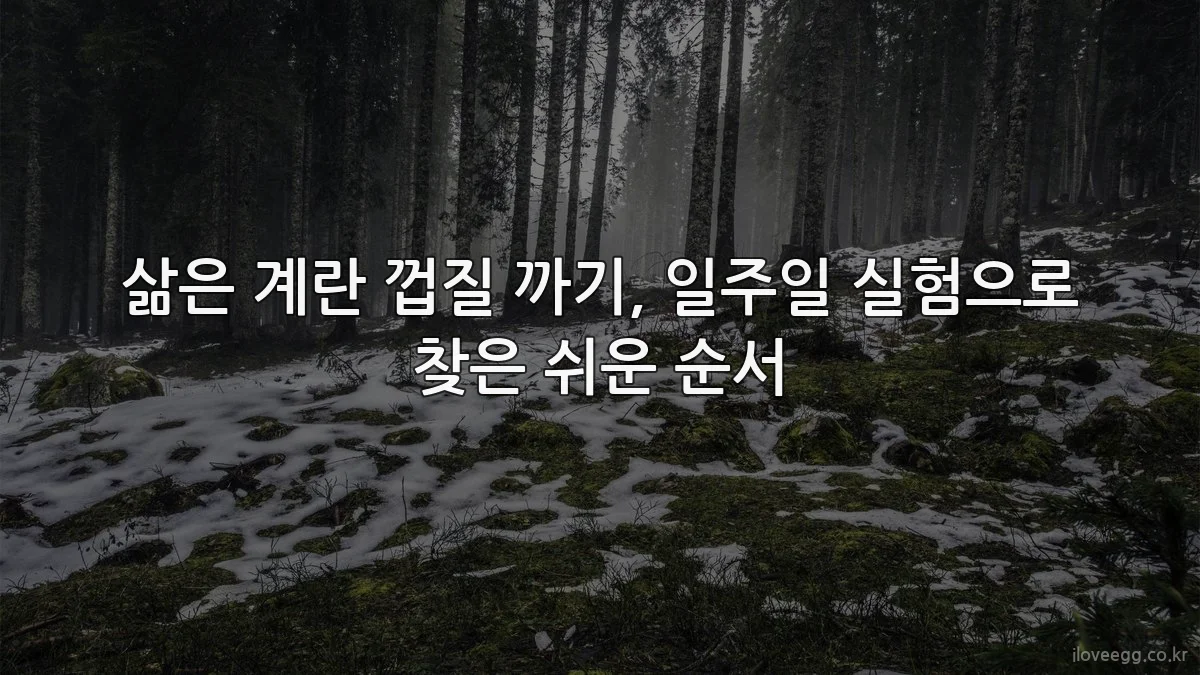 삶은 계란 껍질 까기, 일주일 실험으로 찾은 쉬운 순서