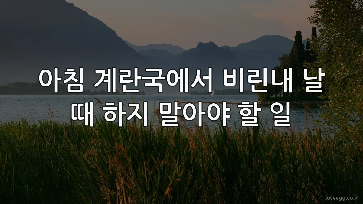아침 계란국에서 비린내 날 때 하지 말아야 할 일